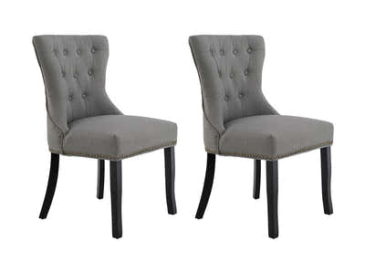 Nappi Linen Dining Chair Grey - Set of 2