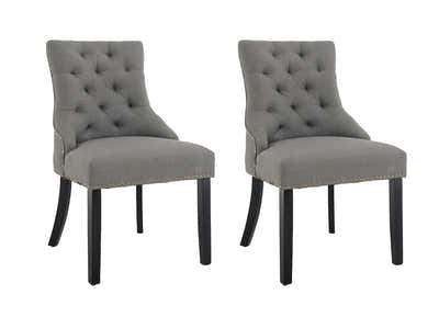 Nappi Linen Dining Chair Grey - Set of 2