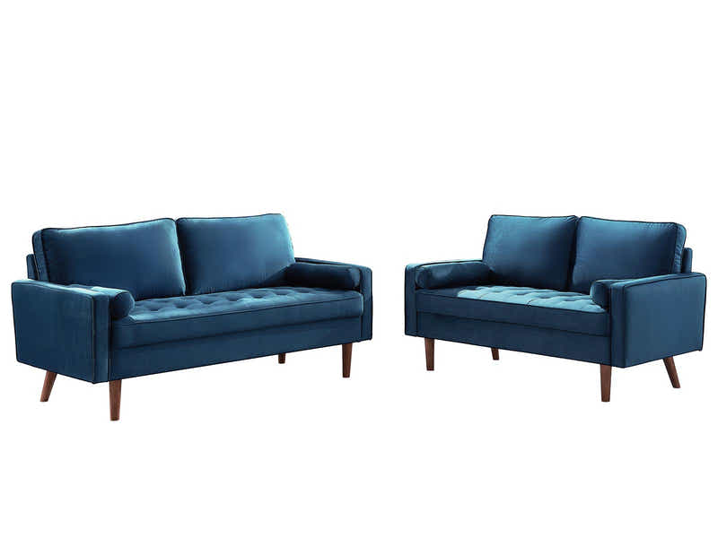 Gyllene Velvet Sofa Set - Blue