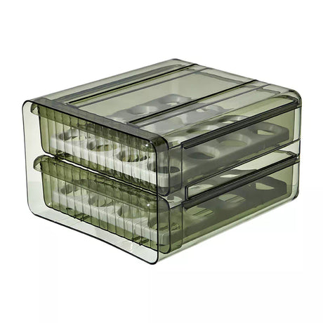DS BS 32 Grid Large Capacity Drawer Type Egg Storage Container-Green