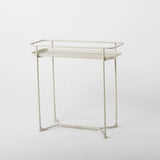 DS BS Modern Loft Metal Side Table Flower Stand Rectangle-White