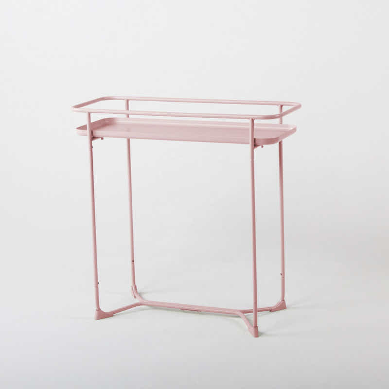 DS BS Modern Loft Metal Side Table Flower Stand Rectangle-Pink