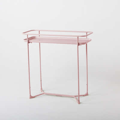 DS BS Modern Loft Metal Side Table Flower Stand Rectangle-Pink