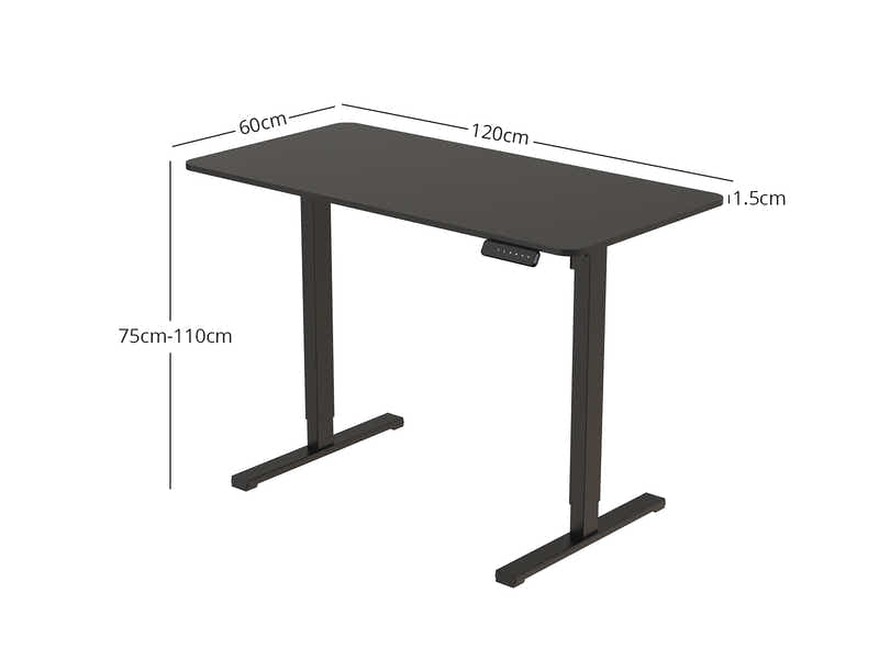 Height Adjustable Desk Set LK All Black