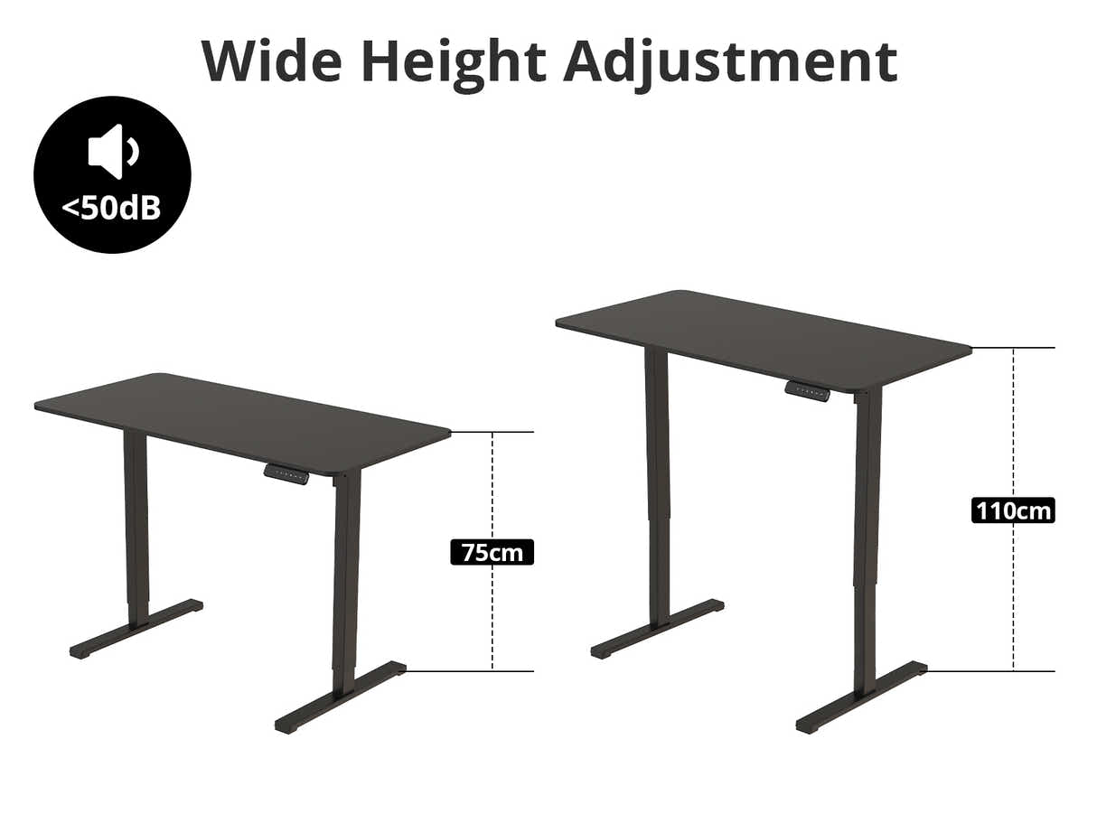 Height Adjustable Desk Set - Black