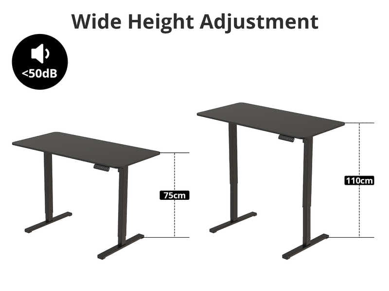 Height Adjustable Desk Set LK All Black