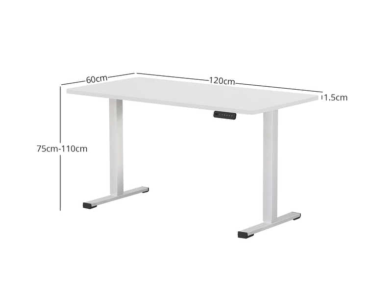 DS Height Adjustable Desk Set LK All White