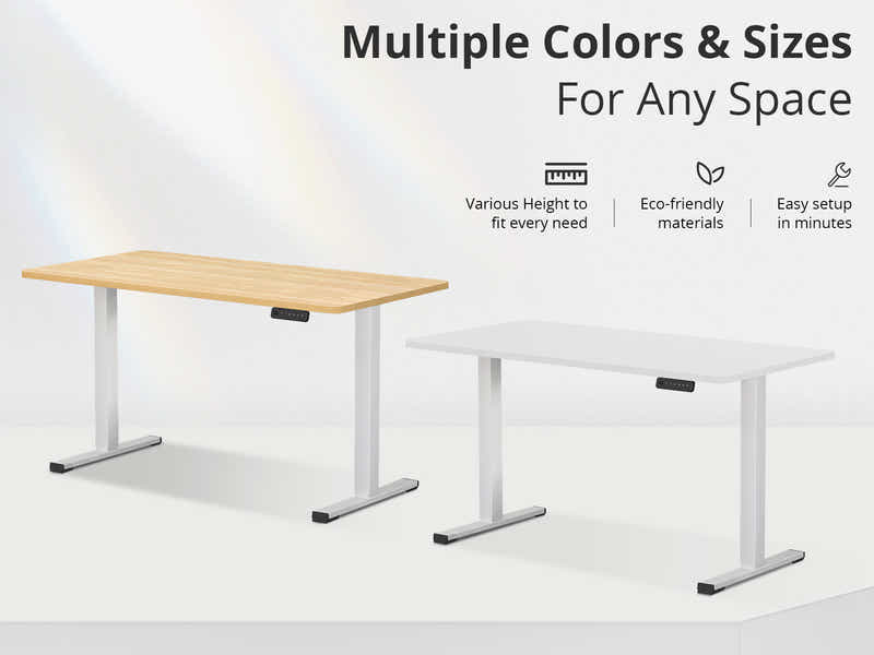 DS Height Adjustable Desk Set LK All White