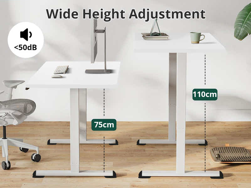 DS Height Adjustable Desk Set LK All White