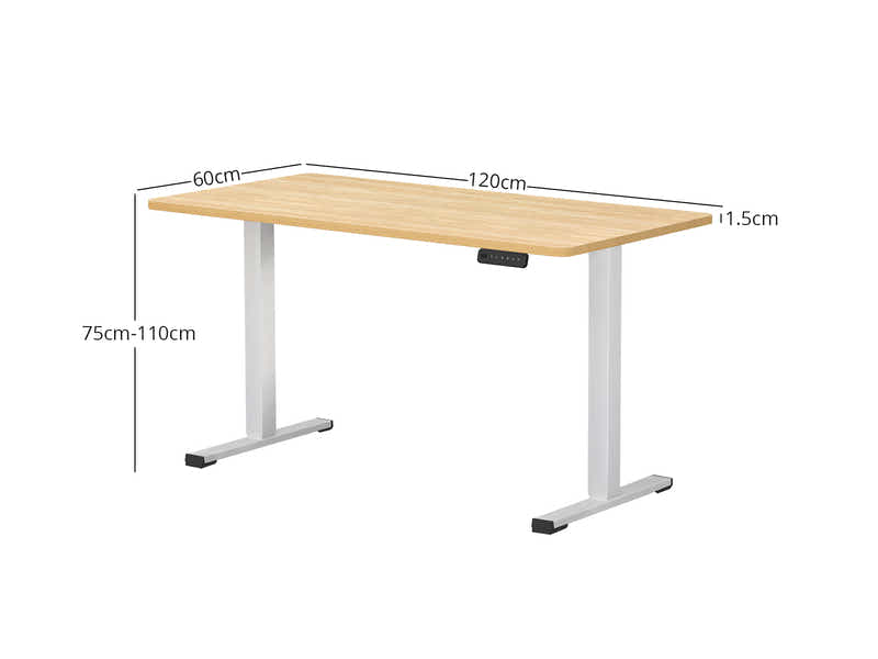 DS Height Adjustable Desk Set LK Oak