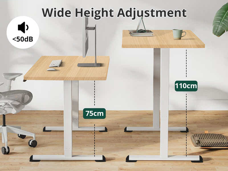 DS Height Adjustable Desk Set LK Oak
