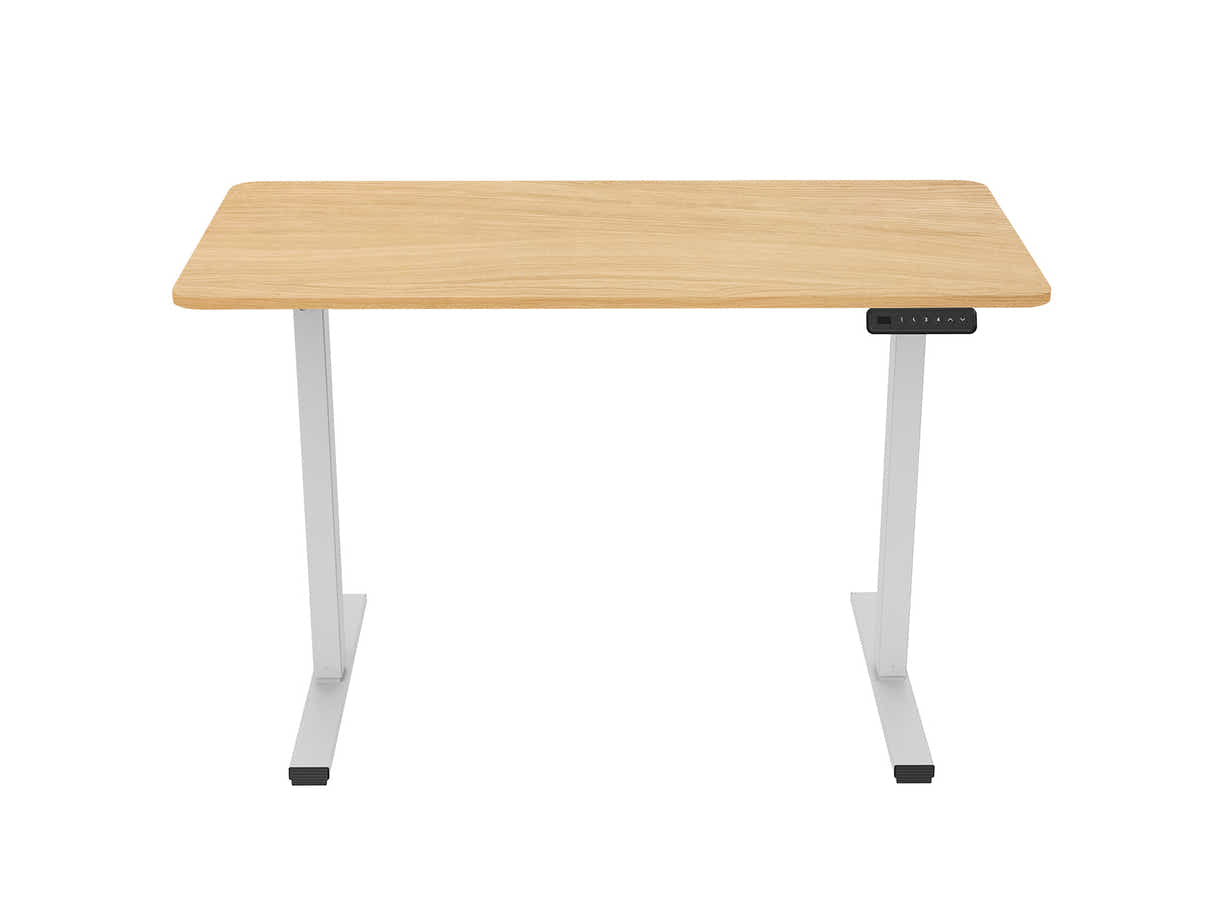 Height Adjustable Desk Set - Oak & White