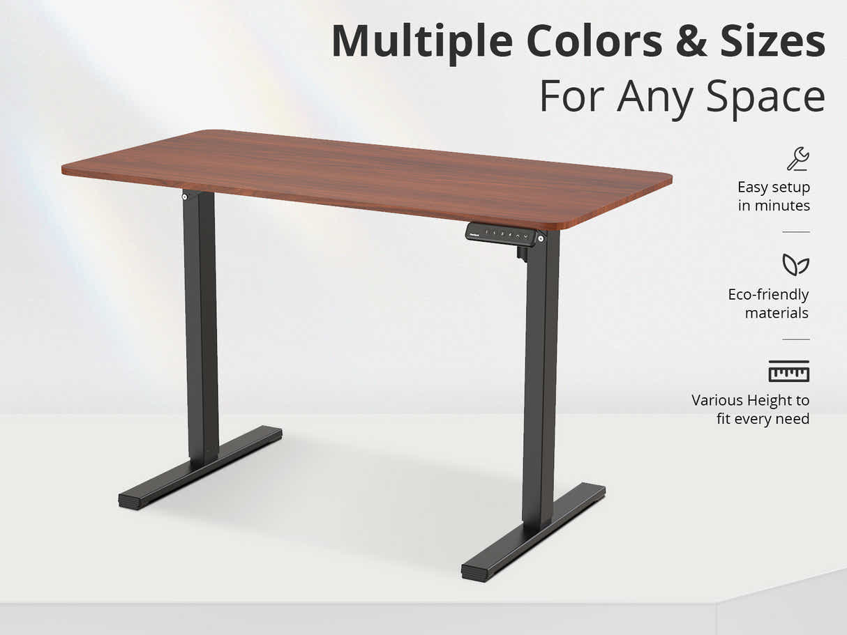 Height Adjustable Desk Set - Walnut & Black