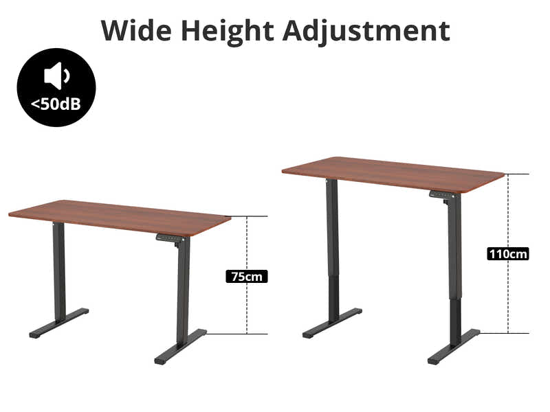 Height Adjustable Desk Set LK walnut Black