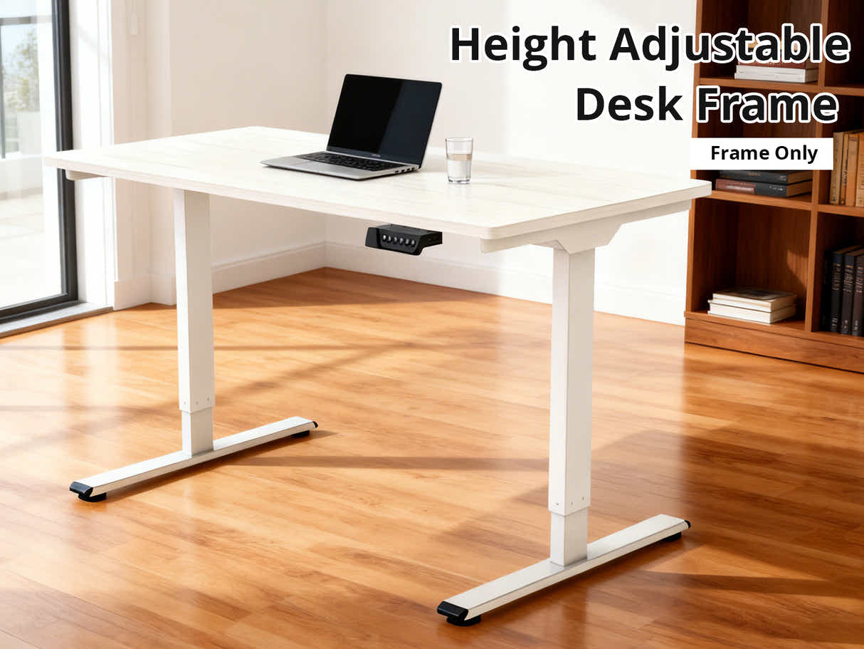 Height Adjustable Desk Frame - White