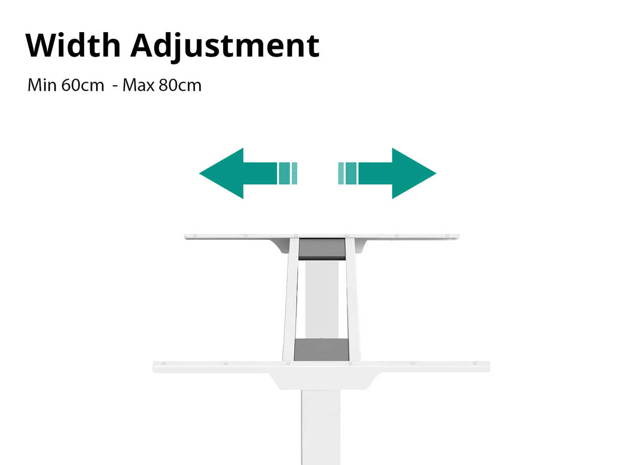 Height Adjustable Desk Frame - White