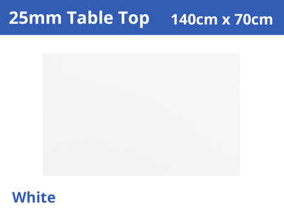 25MM Table Top White 140x70