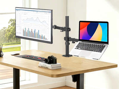 Monitor Stand with Arm & Laptop Shelf - 24PA