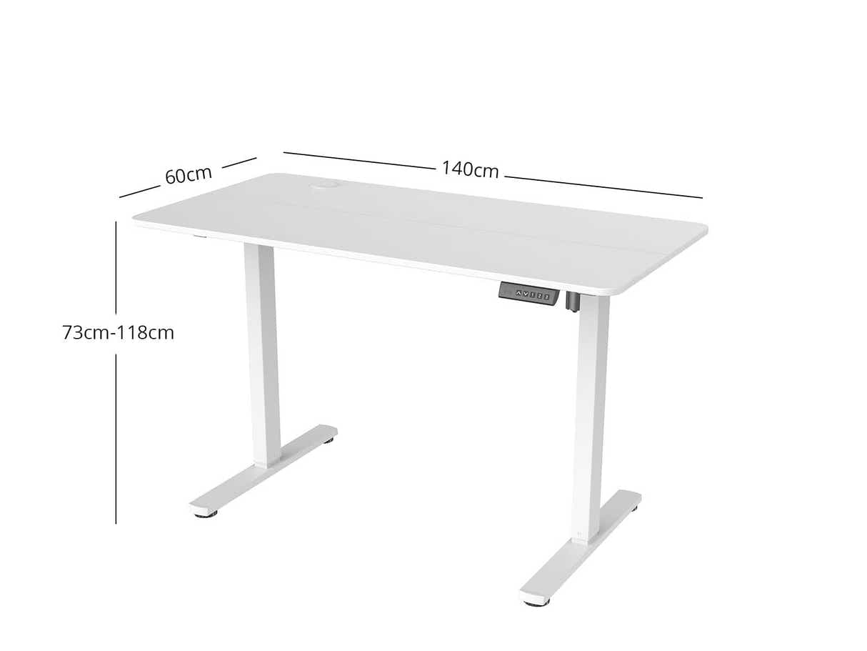 DS Xclusive Height Adjustable Desk 140x60 Set ZY All White