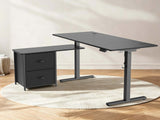 DS Xclusive Height Adjustable Desk 160x70 With Side Cabient Shelf