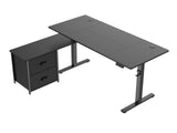 DS Xclusive Height Adjustable Desk 160x70 With Side Cabient Shelf