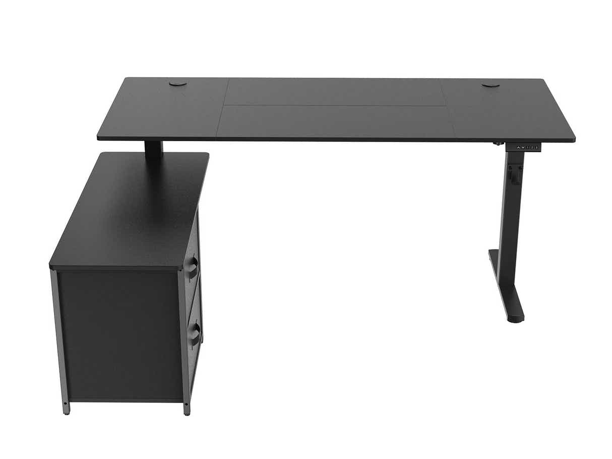 DS Xclusive Height Adjustable Desk 160x70 With Side Cabient Shelf