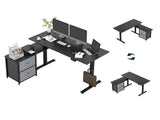 DS Xclusive Height Adjustable Desk 160x70 With Side Cabient Shelf