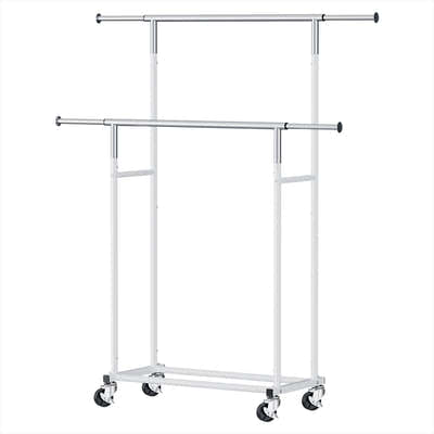 DS NA Artiss Clothes Rack Double Rod Airer Rail Coat Stand Adjustable Hanger Sw