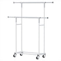 DS NA Artiss Clothes Rack Double Rod Airer Rail Coat Stand Adjustable Hanger Sw