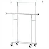 DS NA Artiss Clothes Rack Double Rod Airer Rail Coat Stand Adjustable Hanger Sw