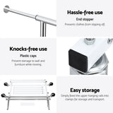 DS NA Artiss Clothes Rack Double Rod Airer Rail Coat Stand Adjustable Hanger Sw