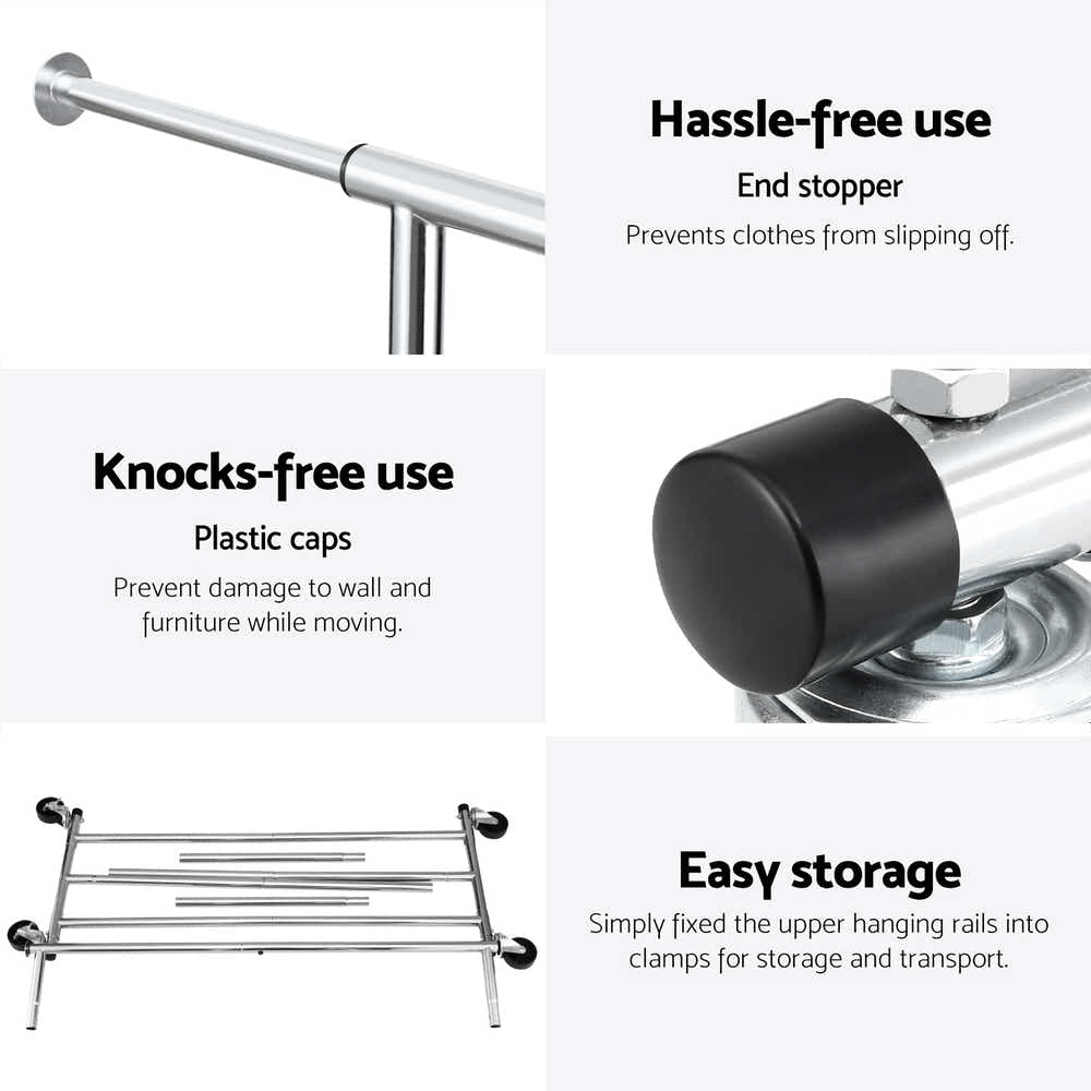 DS NA Artiss Clothes Rack Airer Rail Coat Stand Adjustable Hanger