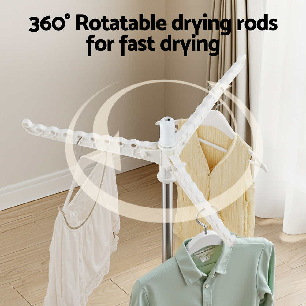 DS NA Artiss Clothes Rack Airer Rotatable Hanger Foldable 163cm