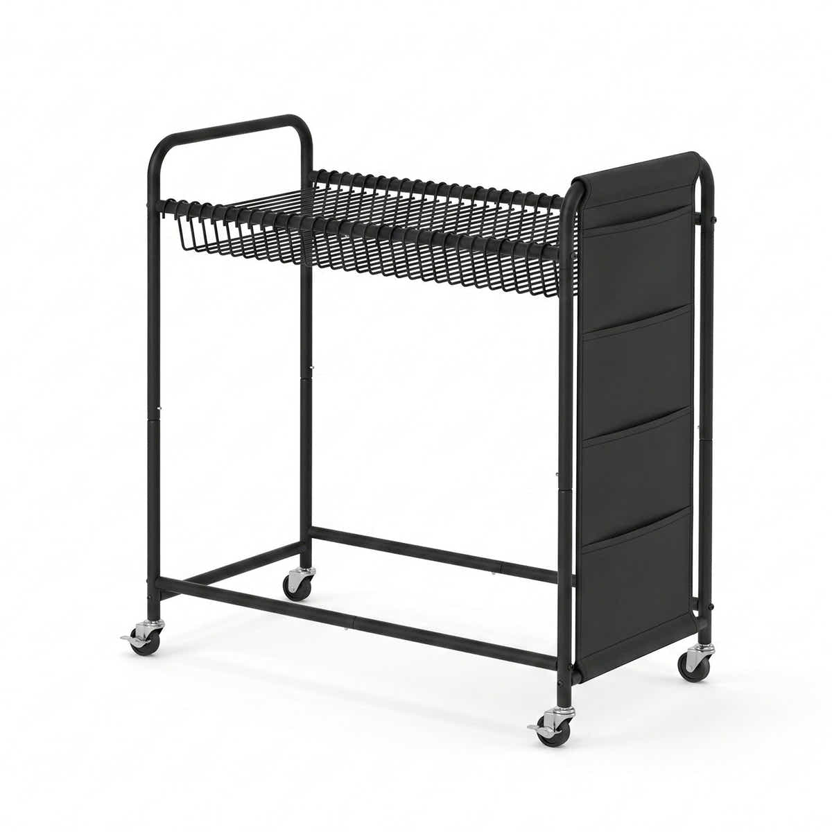 Artiss Pants Trolley Mobile Clothes Rack Stand with 30 Hangers Wheels