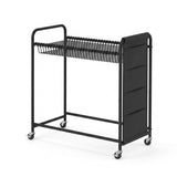 Artiss Pants Trolley Mobile Clothes Rack Stand with 30 Hangers Wheels