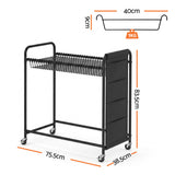 Artiss Pants Trolley Mobile Clothes Rack Stand with 30 Hangers Wheels