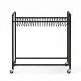 Artiss Pants Trolley Mobile Clothes Rack Stand with 30 Hangers Wheels