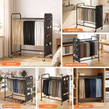 Artiss Pants Trolley Mobile Clothes Rack Stand with 30 Hangers Wheels