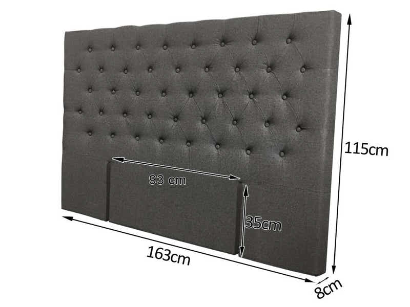 DS Rakel Fabric Headboard Grey - Queen