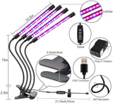 DS BS 4 Head LED Plant Grow Light with Clip Base