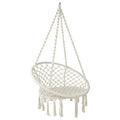DS NA Gardeon Hammock Chair Outdoor Hanging Macrame Cotton Indoor Cream