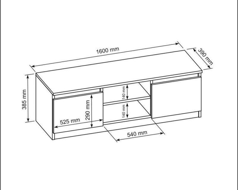 Entertainment Unit With Cabinets - 160 cm