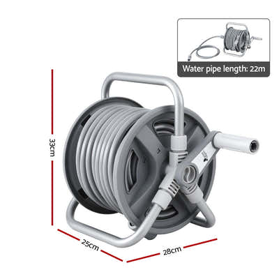 DS NA Fingers 20m Retractable Garden Hose Reel Heavy Duty 1/2" Hose Auto Rewind