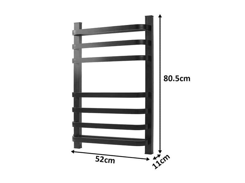 Black 7-Bar Heated Towel Rail