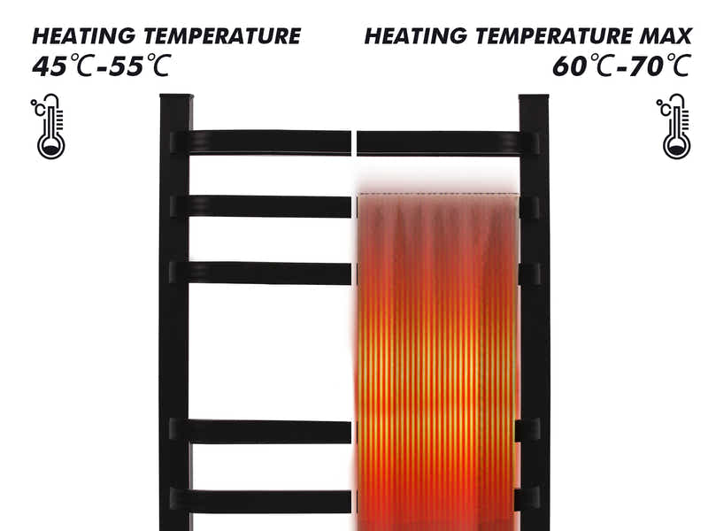 Black 7-Bar Heated Towel Rail