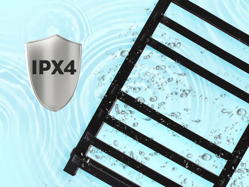 Black 7-Bar Heated Towel Rail