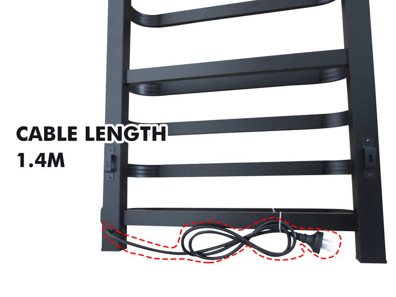 Black 7-Bar Heated Towel Rail