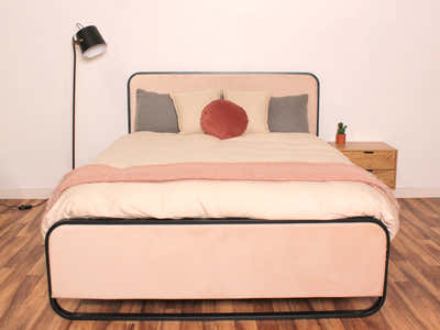 Haisla Velvet Bed Frame Cream - Queen