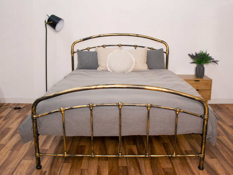 Hartley Metal Bed Frame Brass - Queen