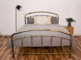 Hartley Metal Queen Bed Frame - Brass